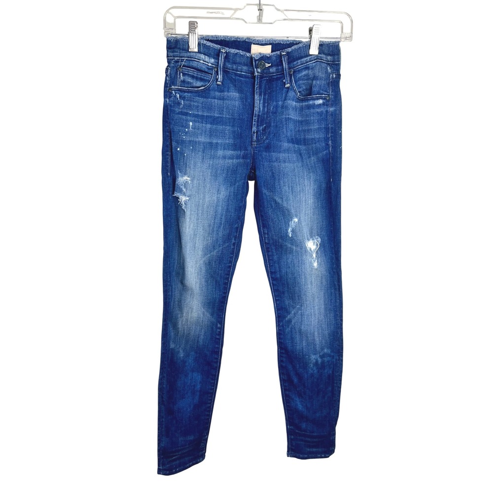 MOTHER The Double Fray Charmer Distressed Skinny Jeans Take the Edge Off Size 25